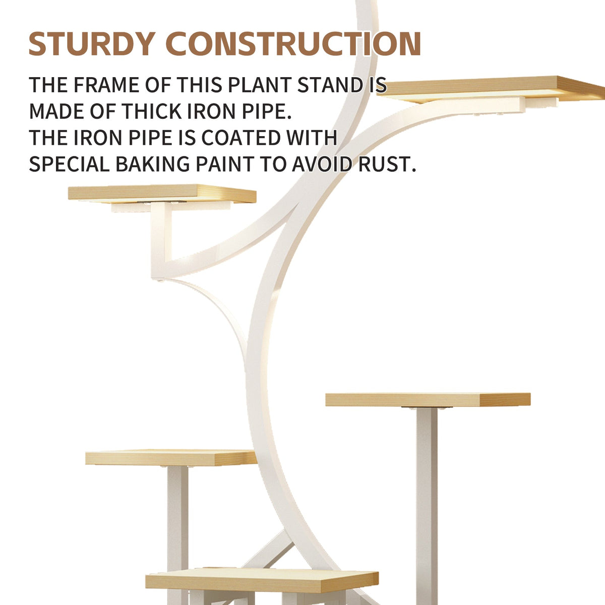 62" 8-tier plant stand with grow lights, view 10