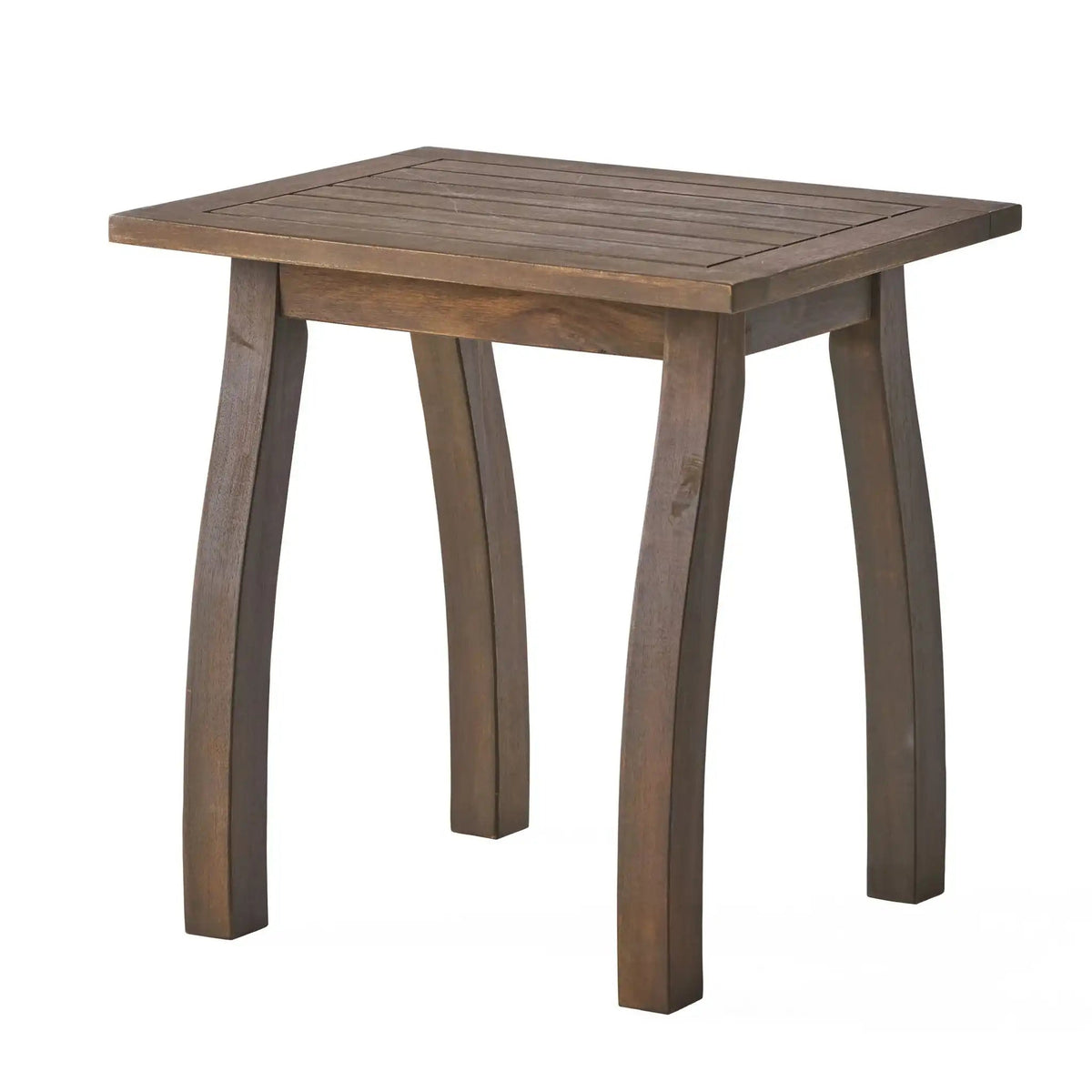 Kinesis Outdoor Side Table With Slatted Top and Wood Frame, view 2