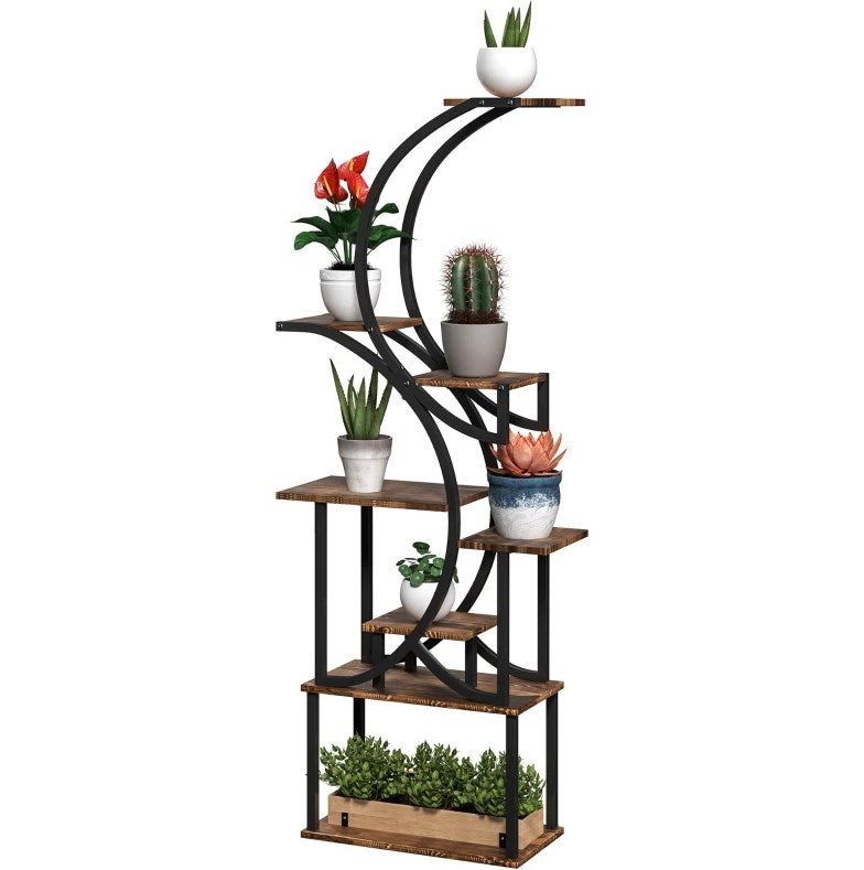 S-shaped 8-tier plant stand, view 2