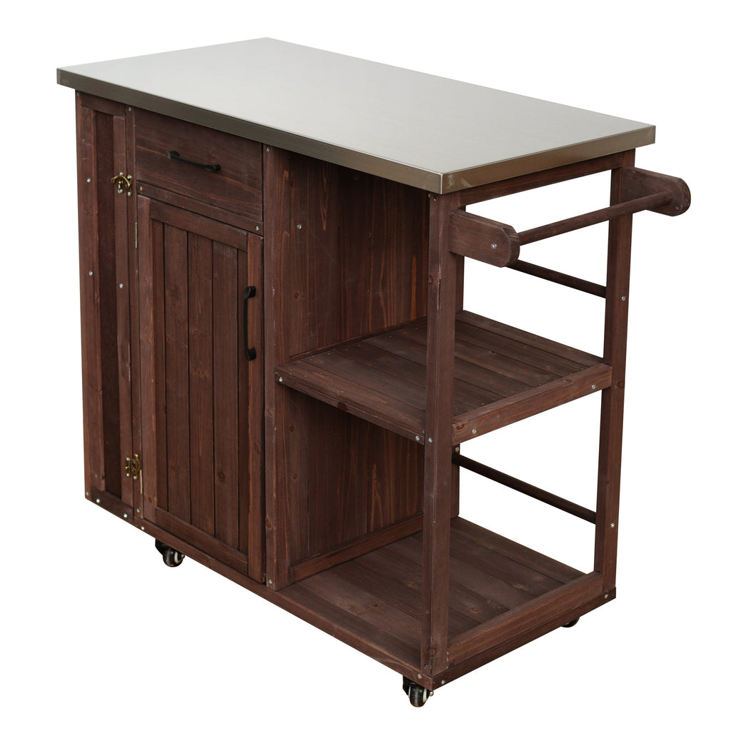 Outdoor Kitchen Island Fir Wood Prep Station, view 7