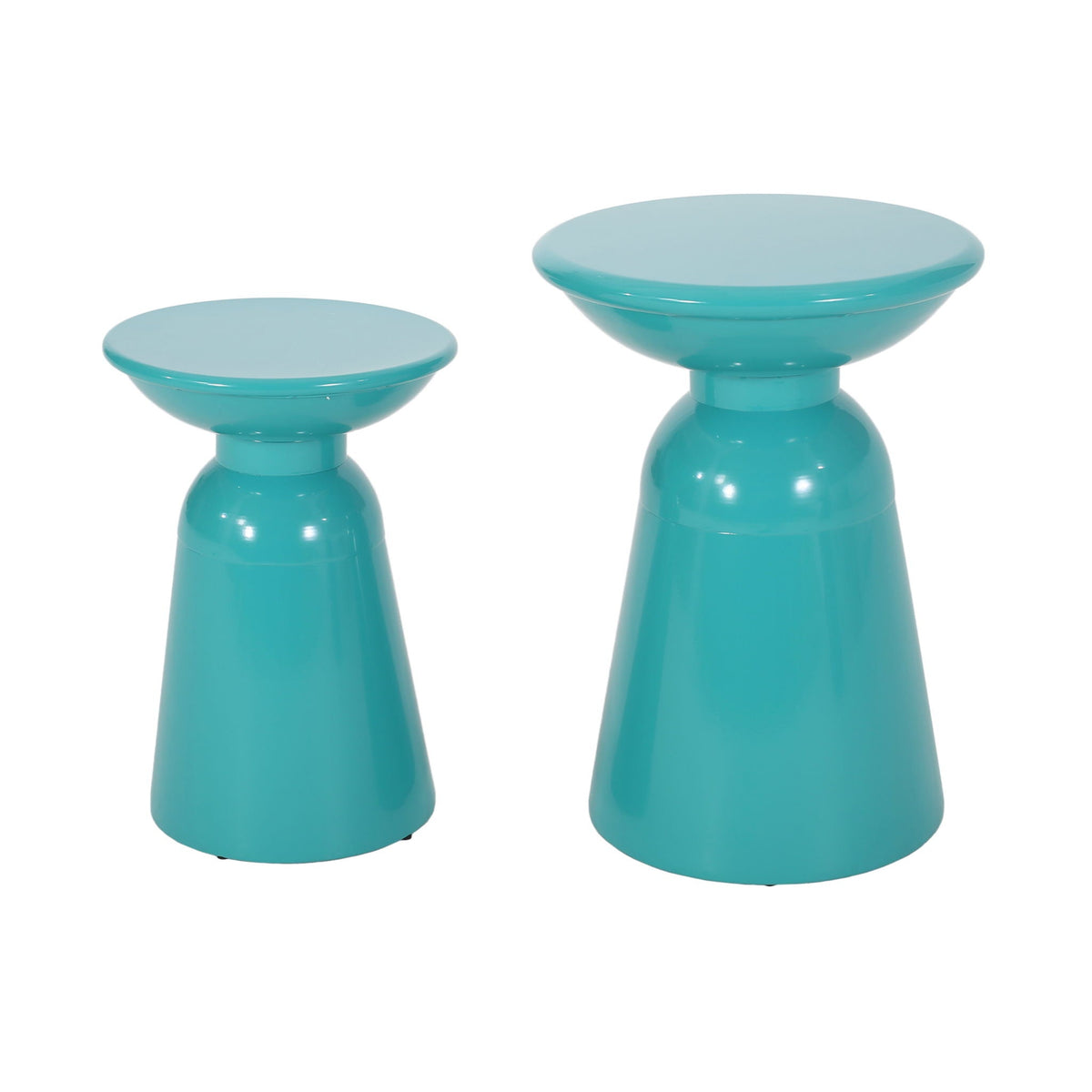 Serenita Outdoor Side Tables With Flared Design (Set of 2), view 4