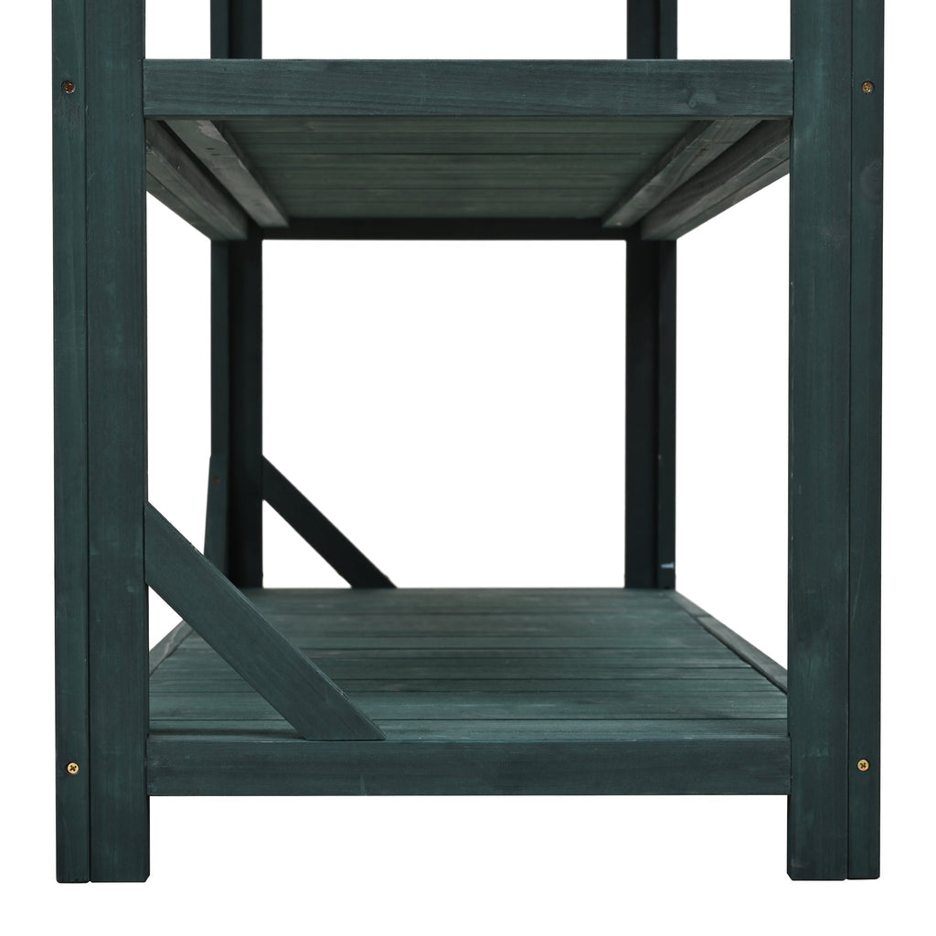 TOPMAX 65" Large Wooden Farmhouse Rustic Outdoor Potting Bench Table, view 8