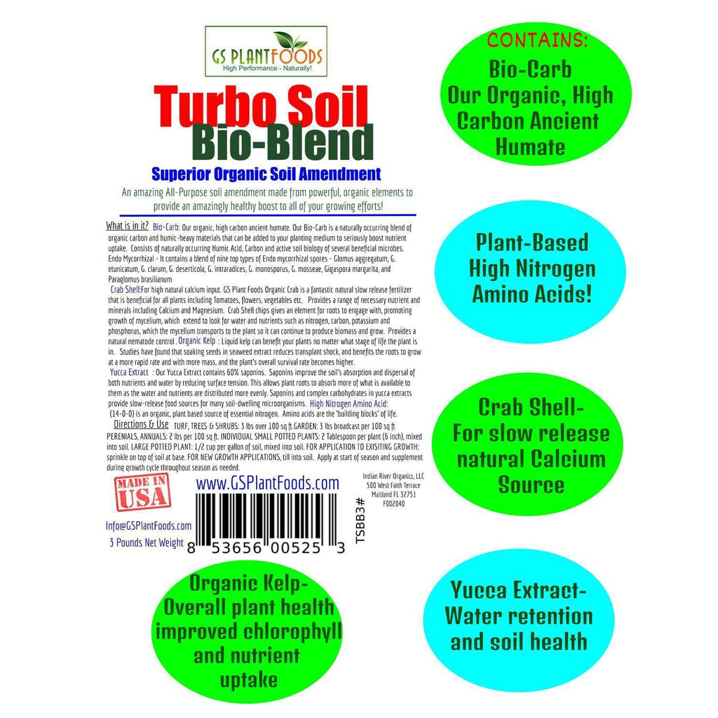 Turbo Soil Bio-Blend, Superior Organic Soil Amendment, 3 pound bag, view 5