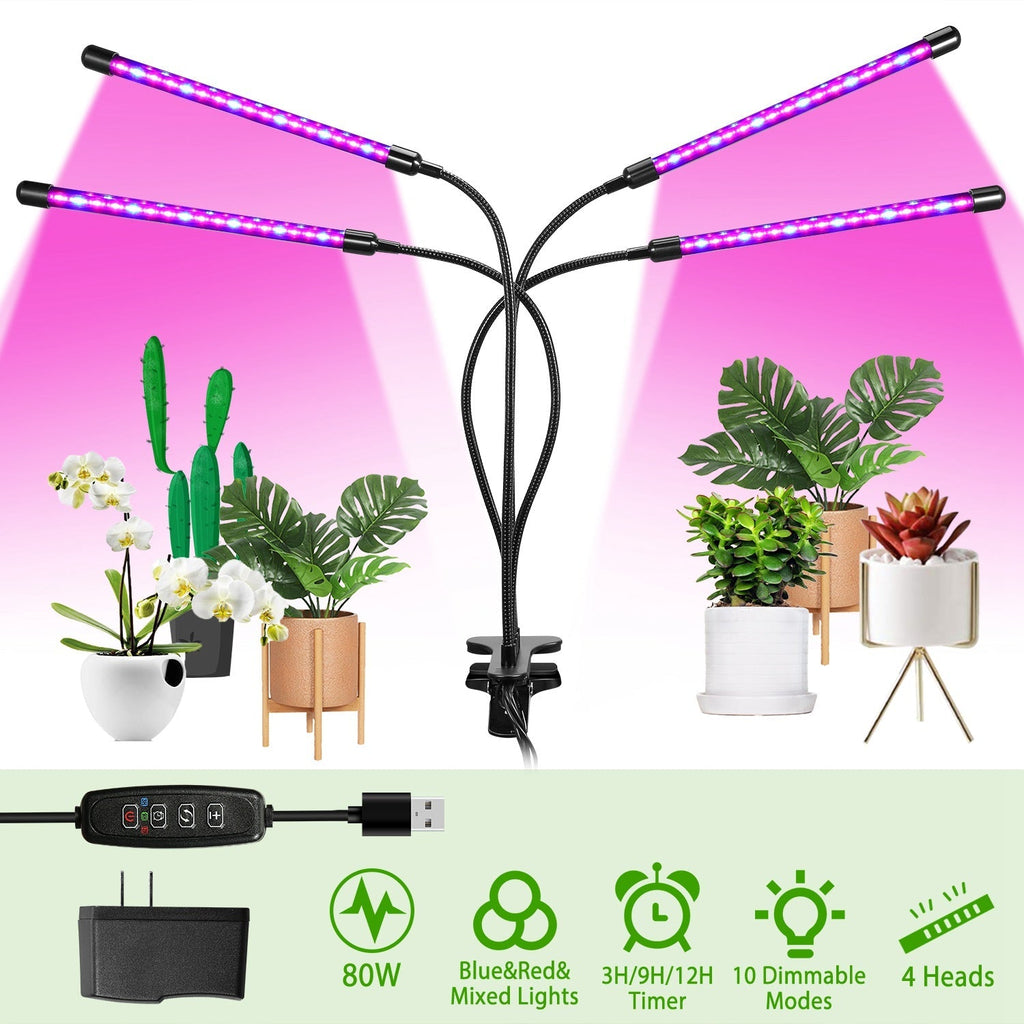 Grow Lights for Indoor Plants, iMounTEK 80W 80 LEDs Plant Lights with Red Blue Full Spectrum 10 Dimmable, view 5