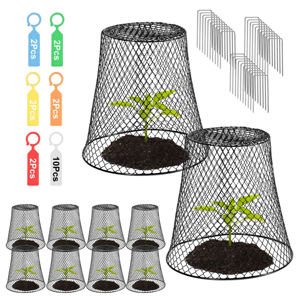 10Pack 9.25x9.25in Chicken Wire Cloches Plant Covers Metal Garden Cages Heavy Duty Plant Protectors with