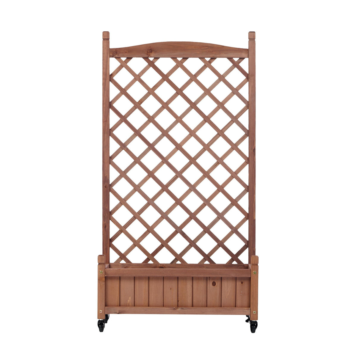 Raised Garden Bed With Trellis 2 Pack, Outdoor Planter Box & Plant Stand With Climbing Racks - Brown, view 11