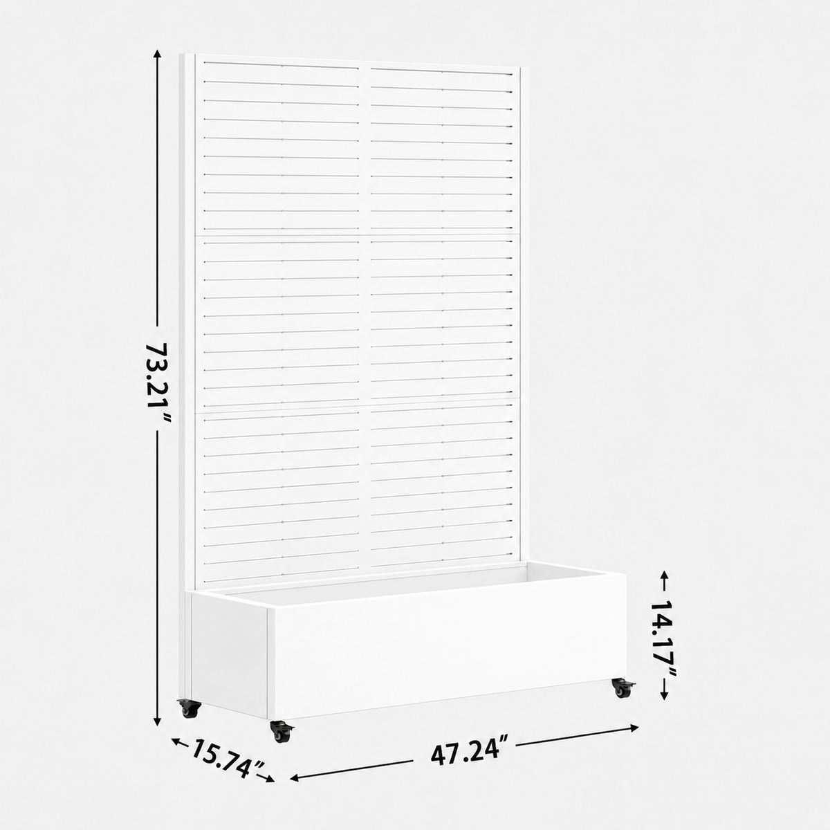 Wide Metal Planter Box with Trellis – 47" Wide, White or Black, view 4