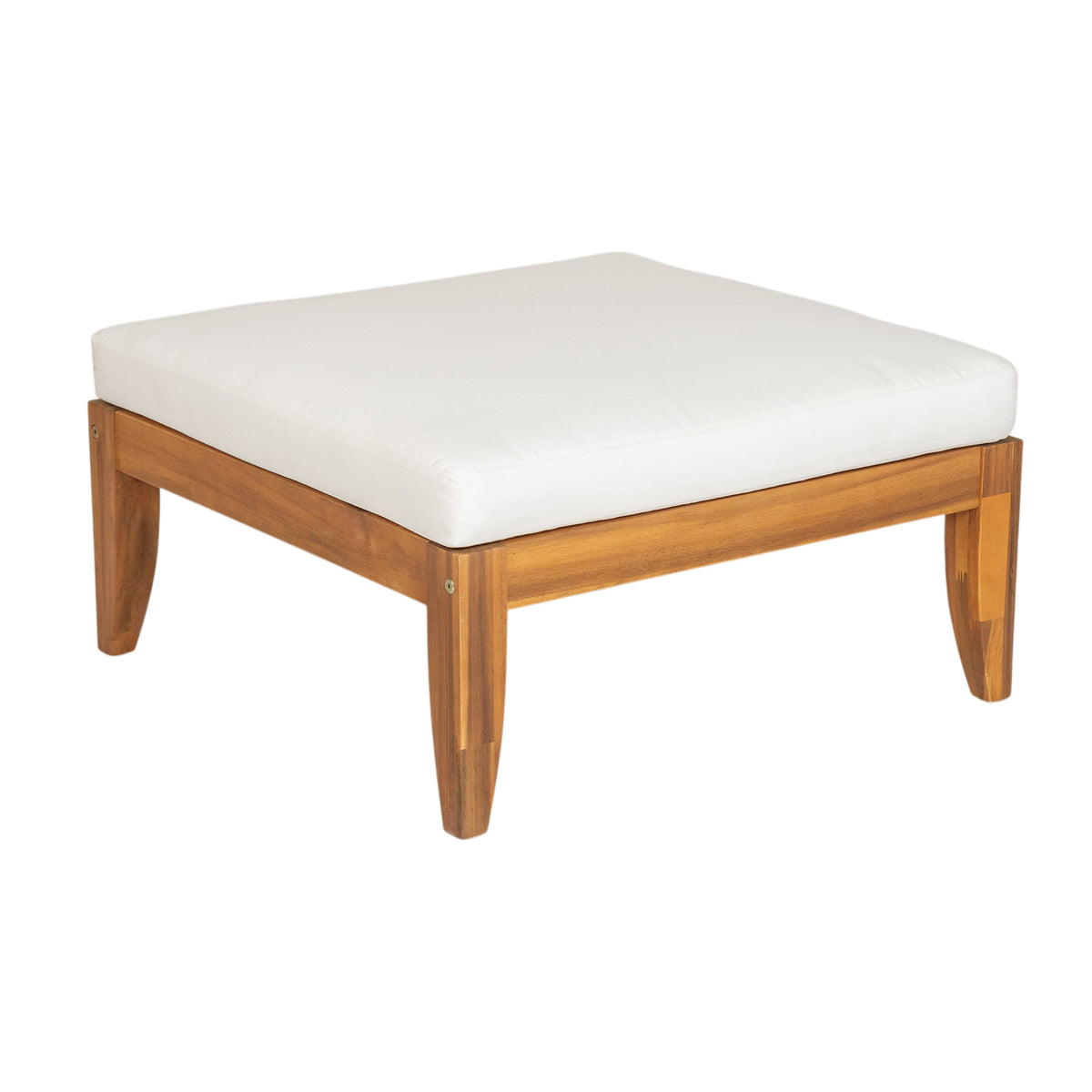 6 Piece Acacia Wood Outdoor Modular Sectional with Daybed and Tea Table