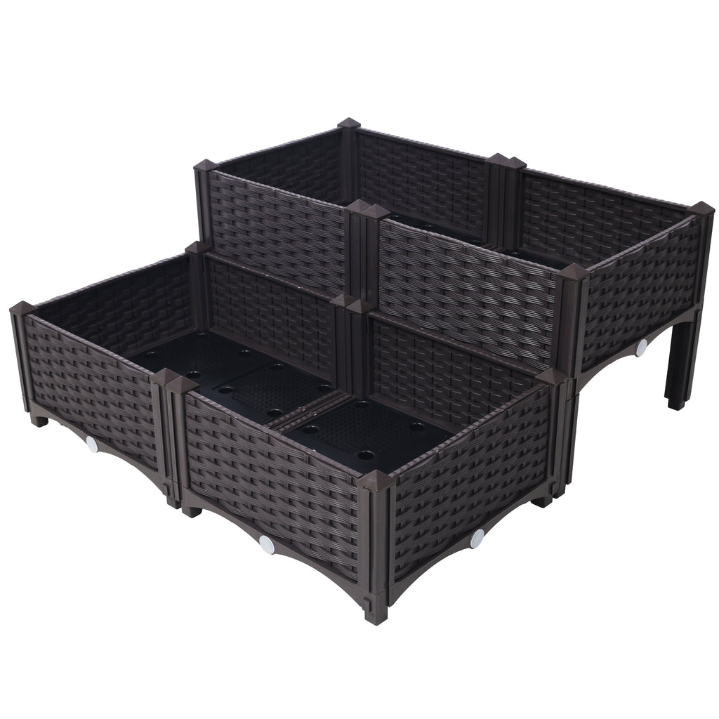 4 Piece Raised Garden Bed with Legs and Self-Watering Feature - Polypropylene, view 2
