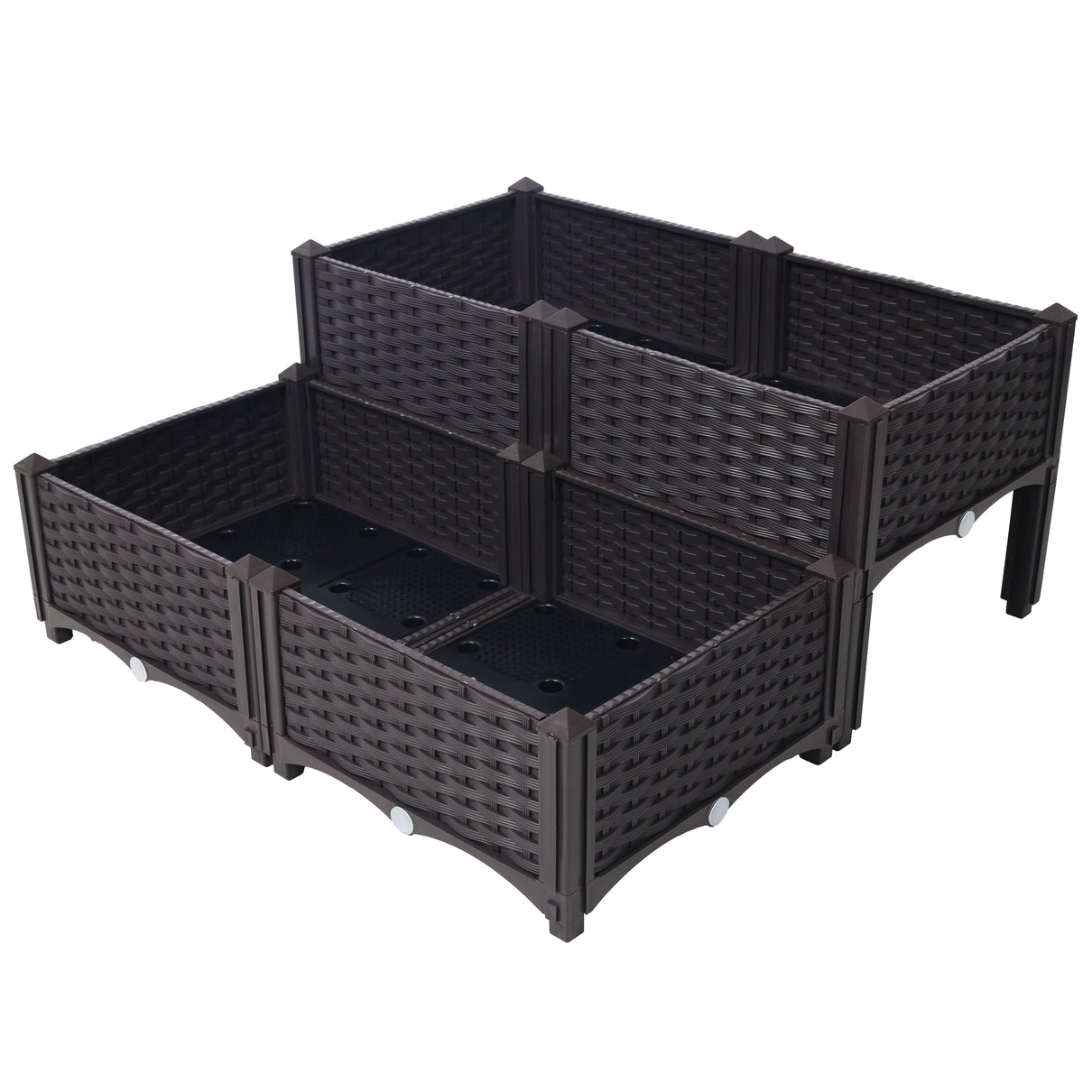 4 Piece Raised Garden Bed with Legs and Self-Watering Feature - Polypropylene