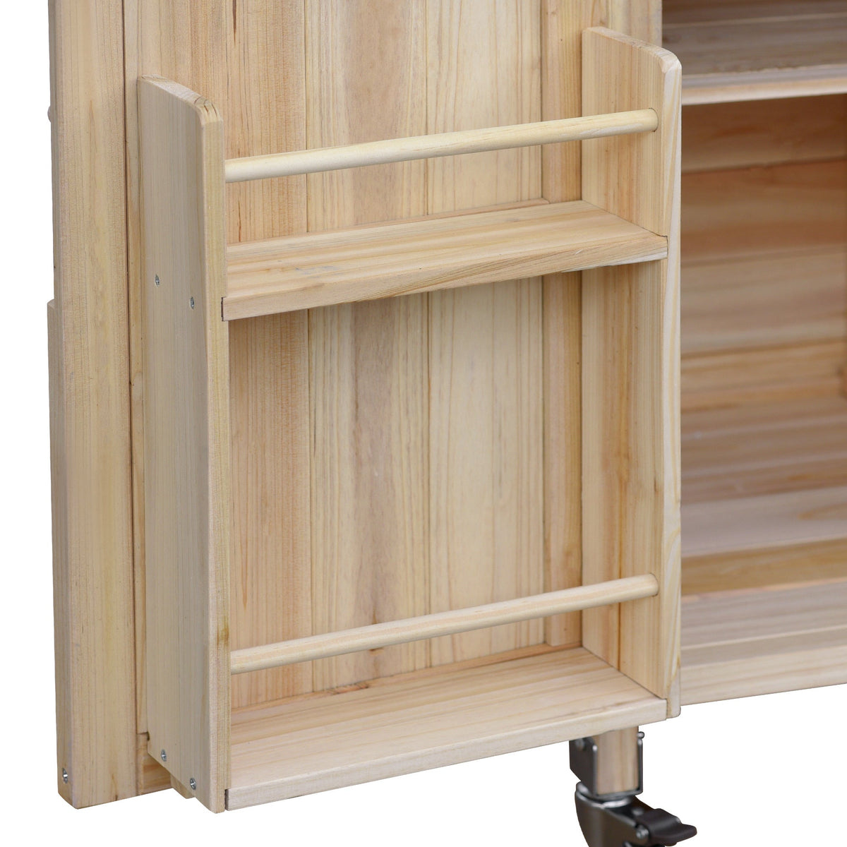 K&K Outdoor Kitchen Island – Natural Fir with Stainless Steel Top