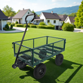 Green Metal Garden Cart with Heavy Duty Firewood Transport