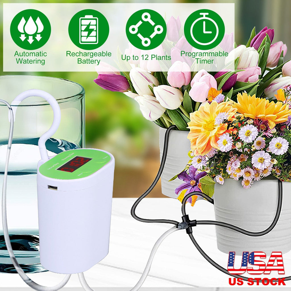 Automatic Watering System Kit With Timer Pump Device For 12Plants Rechargeable Battery Programmable Plant, view 4