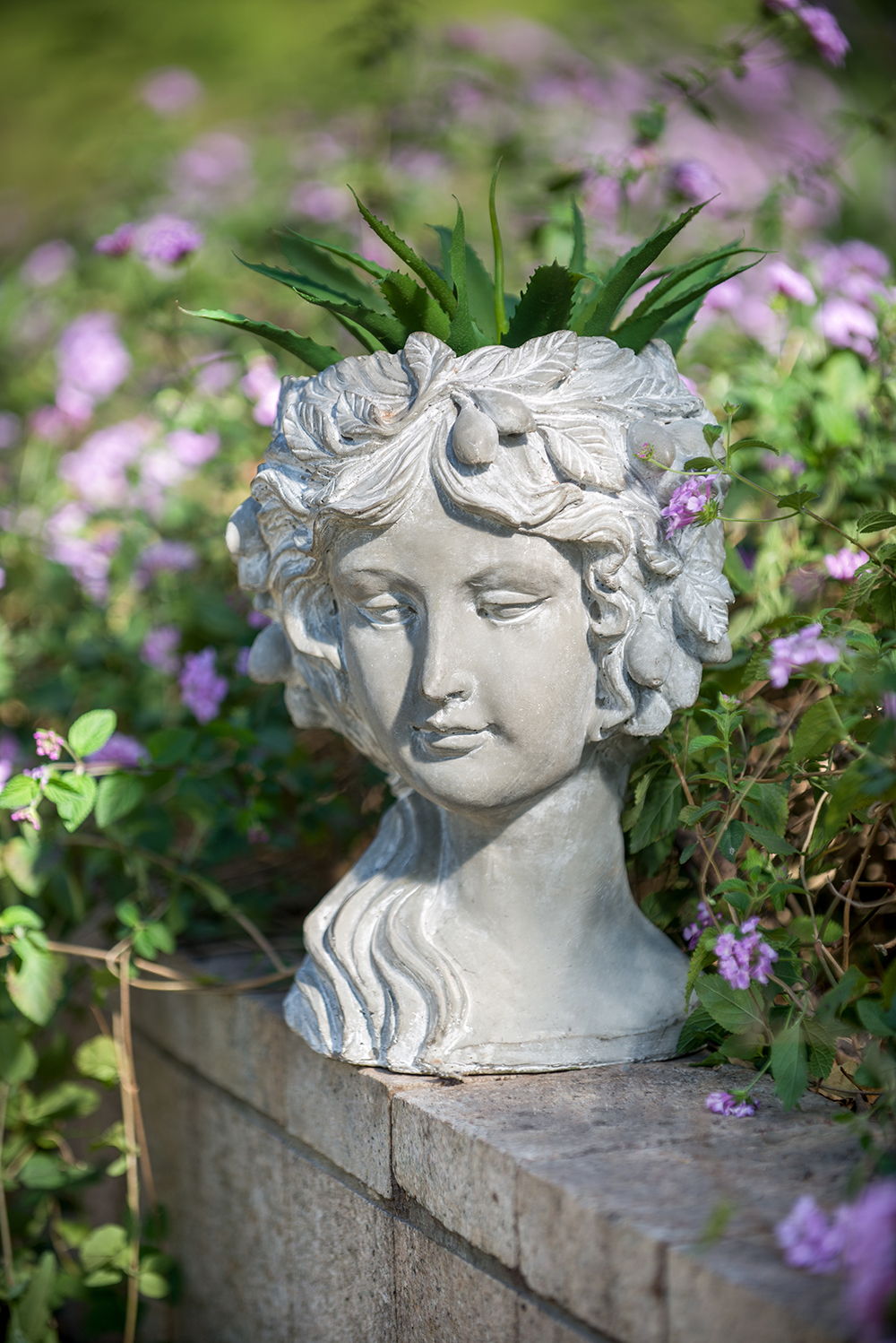 Cement Bust Wall Planter Indoor Outdoor Home Garden Decor, 8 - Gray, view 12