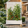 Wide Metal Planter Box with Trellis – 47" Wide, White or Black