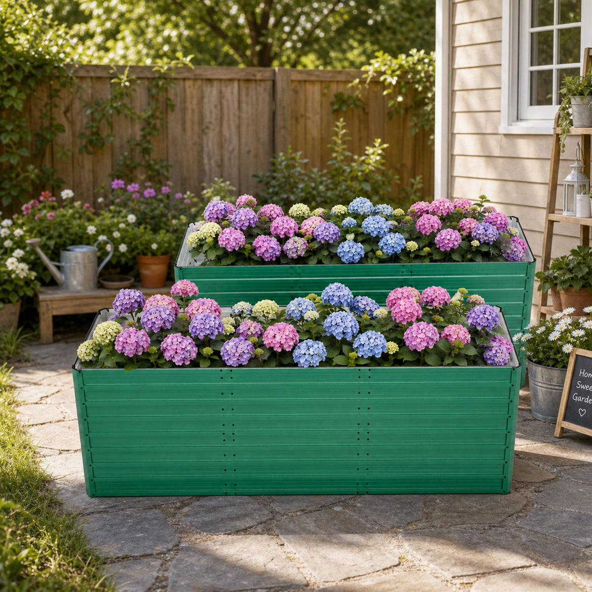 2-Pack 93.7" x 31.5" x 32.3" Raised Garden Bed with Ergonomic No-Bend Design, view 8
