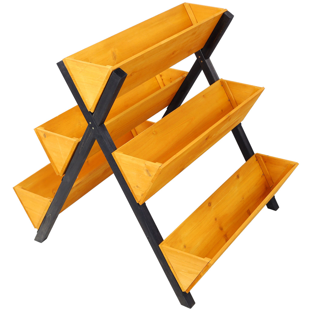 3 Tiers Wooden Vertical Raised Garden Bed with Legs, view 2