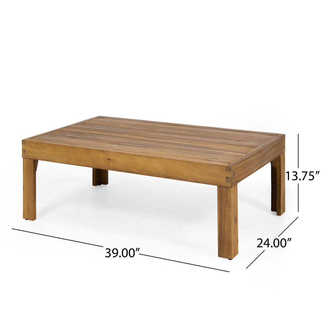 Outdoor Patio Set with Coffee Table and Loveseat - Teak Beige, view 4