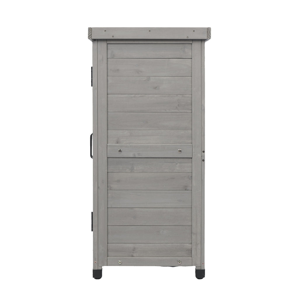 Potting Bench With Storage Cabinet And Metal Table Top For Outdoor