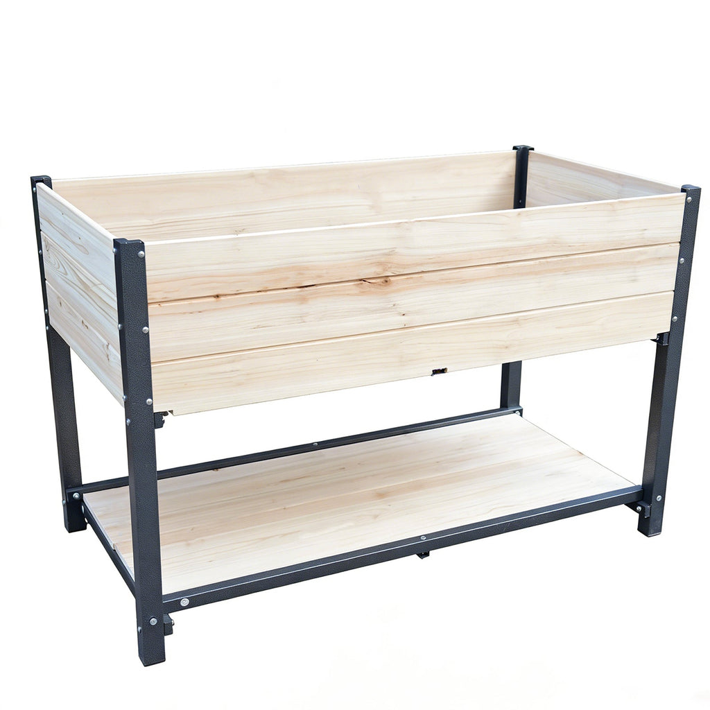 Solid Wood & Iron Frame Raised Garden Bed, view 9