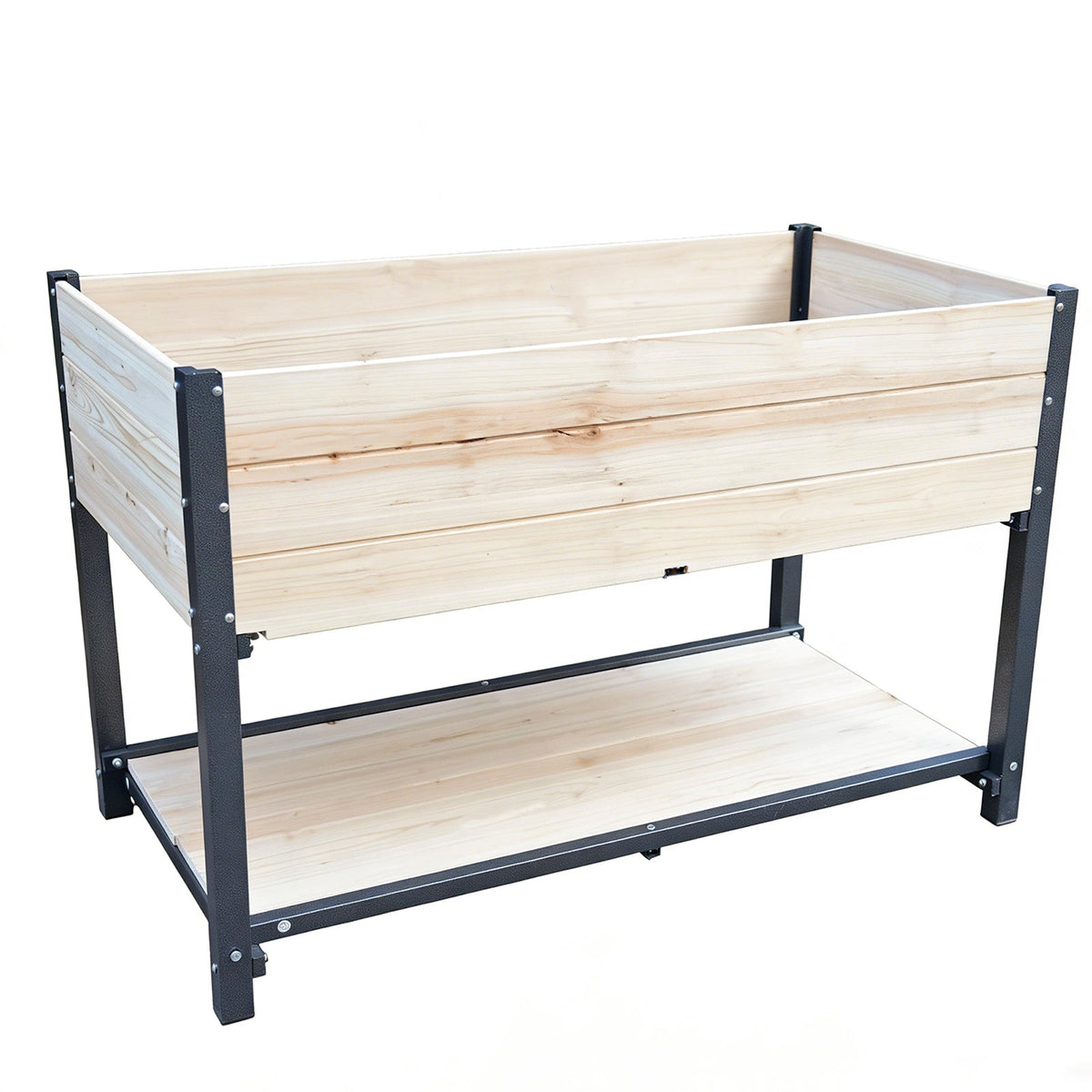 Solid Wood & Iron Frame Raised Garden Bed, view 9