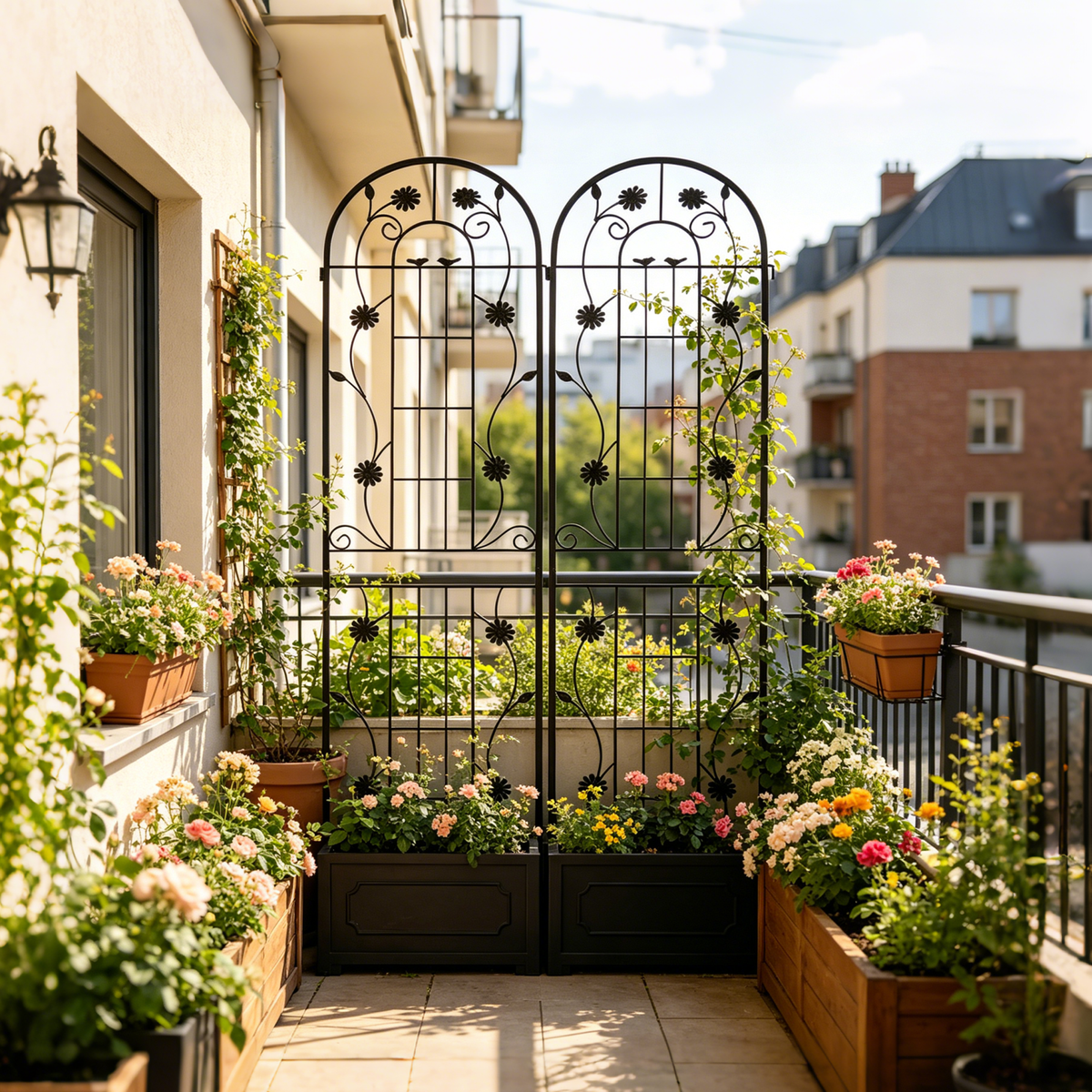 2 Pack Metal Garden Trellis 86.7" x 19.7" Rustproof Trellis for Climbing Plants, view 5