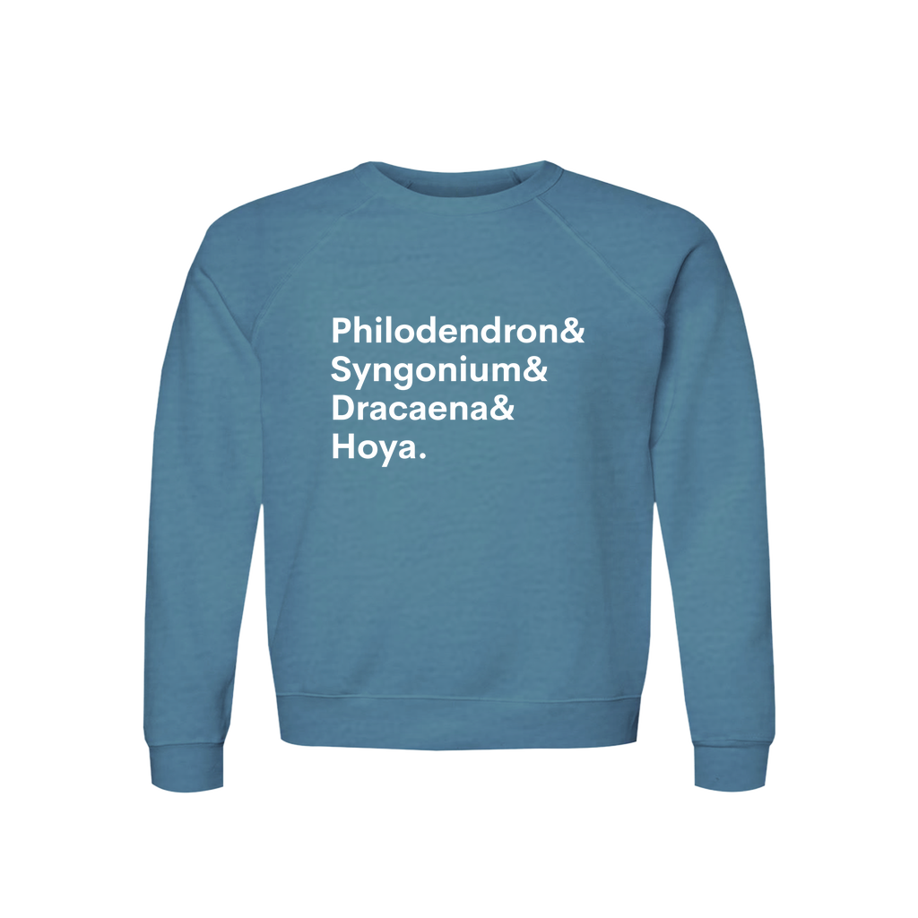 Philodendron, Syngonium, Dracaena & Hoya Plant Lover Sweatshirt – Organic Cotton Raglan, view 8