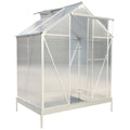 Polycarbonate house, Heavy Duty Outdoor Aluminum Walk-In House Kit With Rain Gutter, Vent And Door For