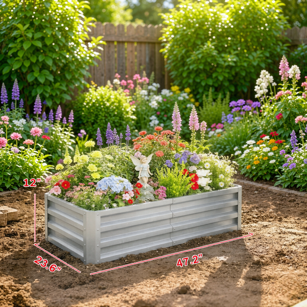 Galvanized Raised Garden Bed, 4' x 2' x 1', view 8