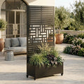 Mobile Metal Planter Box with Trellis & Lockable Wheels – 73" Tall, view 2