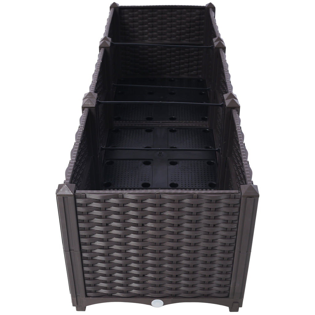 Deep Raised Garden Bed Plastic Planter Boxes with Self-Watering System - Black, view 6