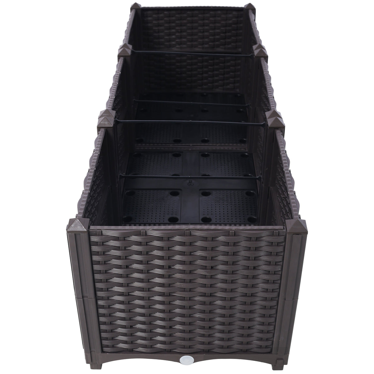Deep Raised Garden Bed Plastic Planter Boxes with Self-Watering System - Black, view 6