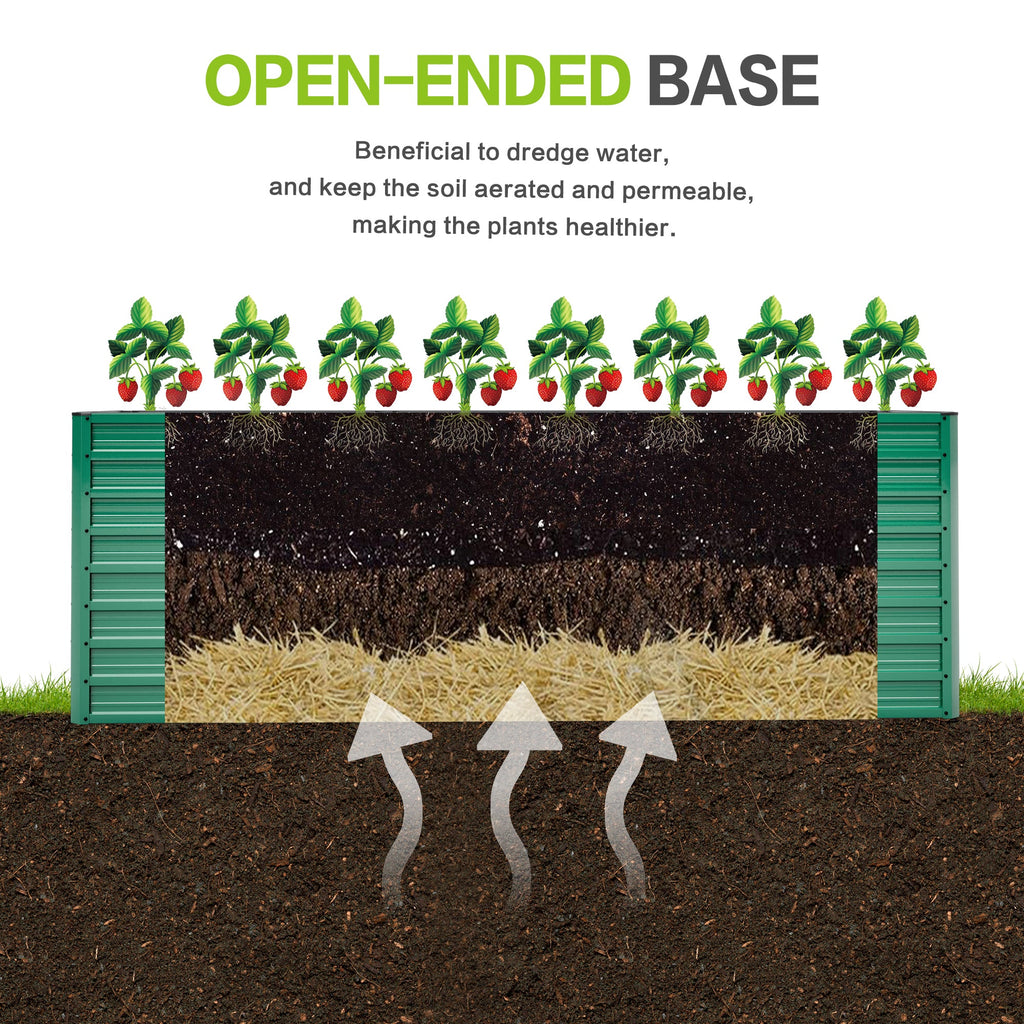 2-Pack 93.7" x 31.5" x 32.3" Raised Garden Bed with Ergonomic No-Bend Design, view 7