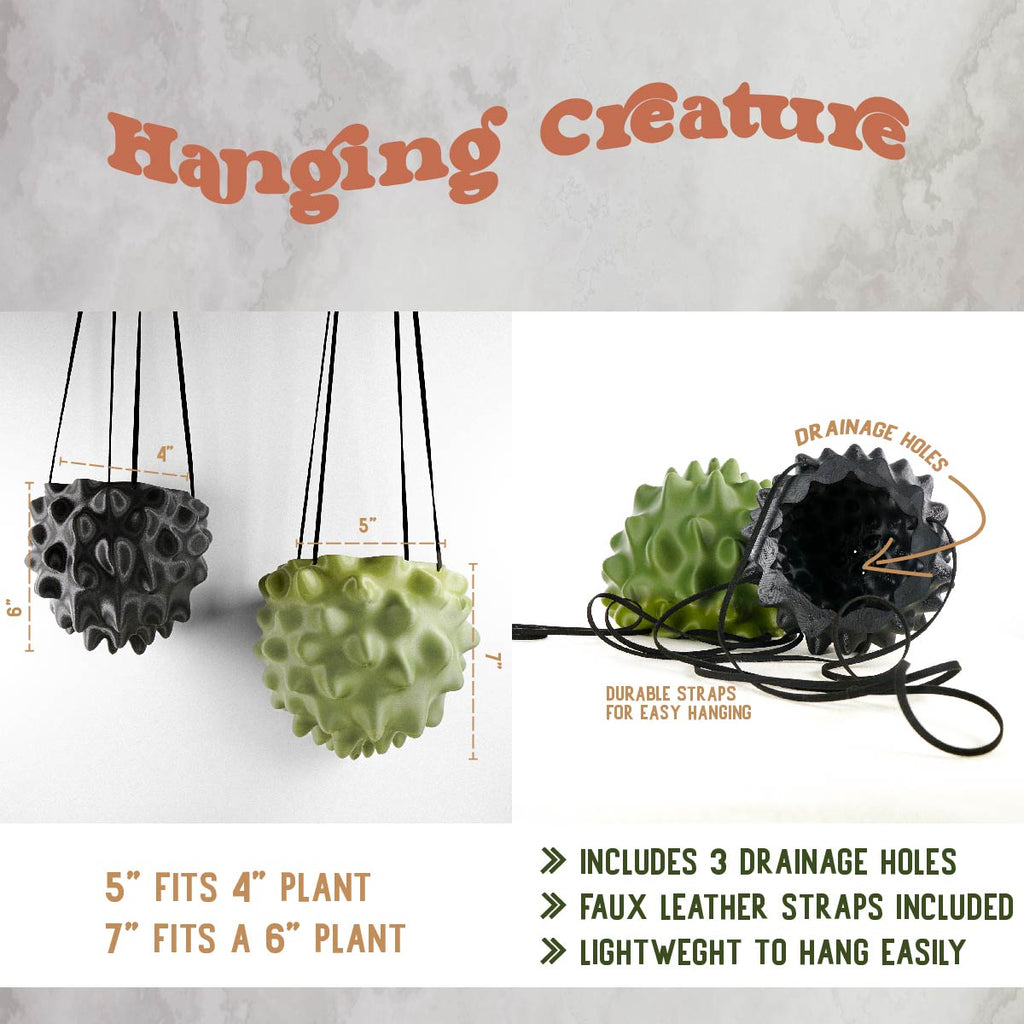 The Creature Orb Hanging Planter Pot With Drainage, view 4