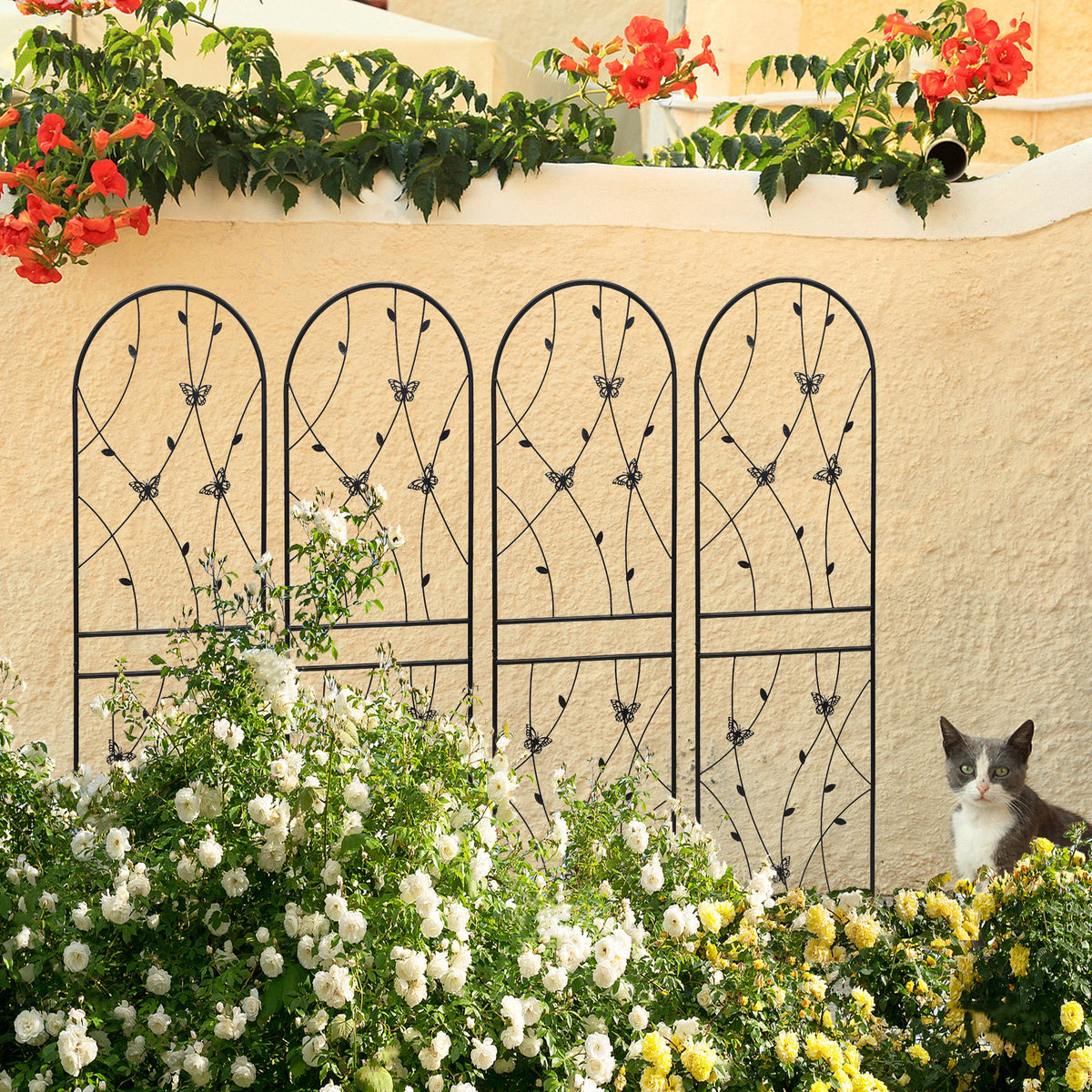 4 Pack Decorative Modern Metal Garden Trellis
