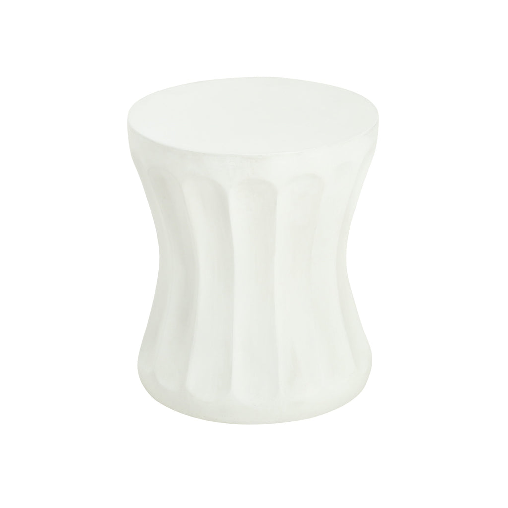 Outdoor Round Concrete Antique White Side Table, view 5