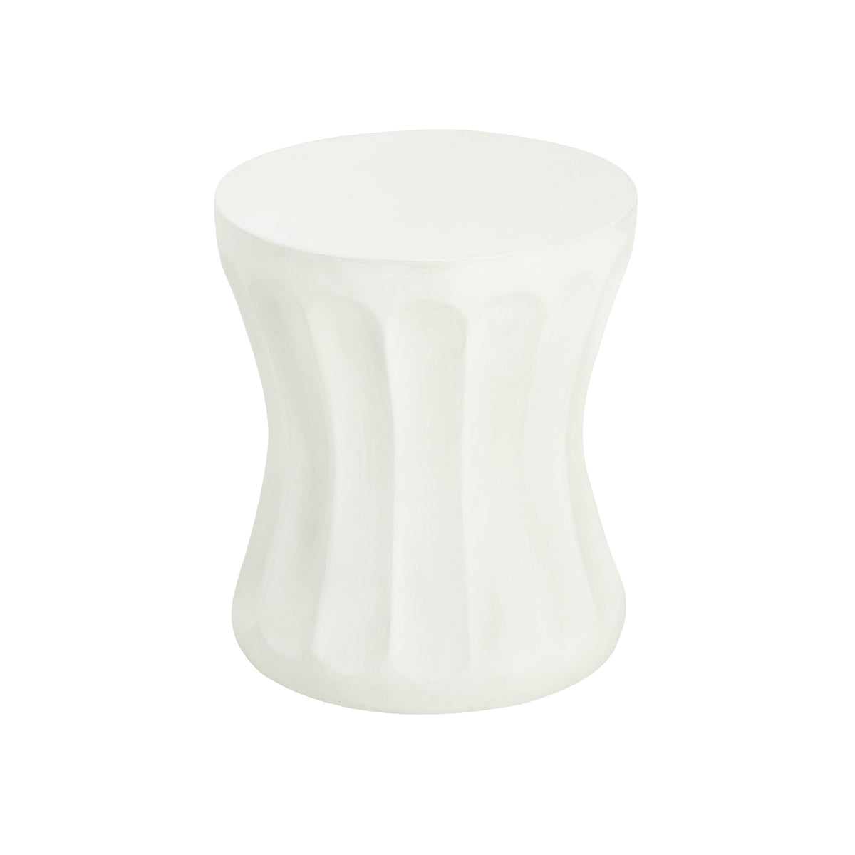 Outdoor Round Concrete Antique White Side Table, view 5