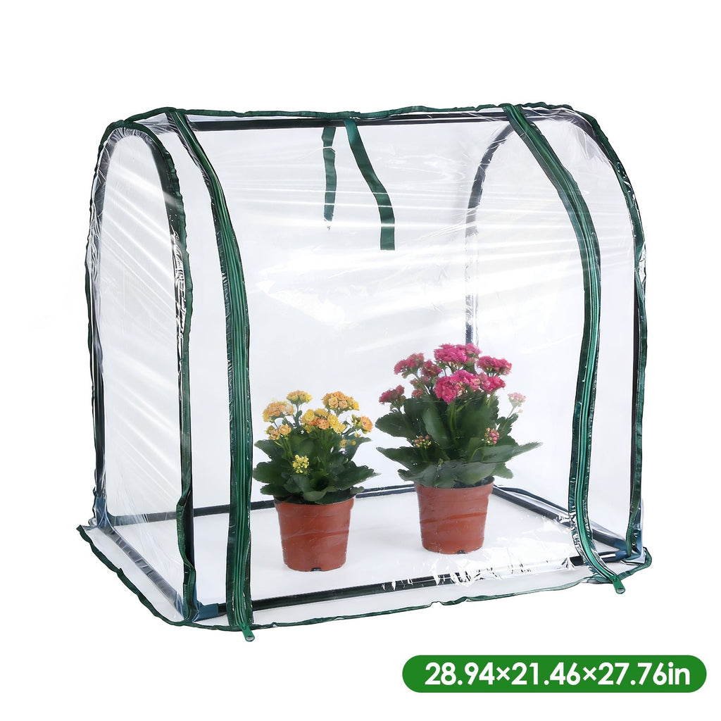 Tabletop Mini Greenhouse with Zippered Door – Portable Seed-Starting Tent