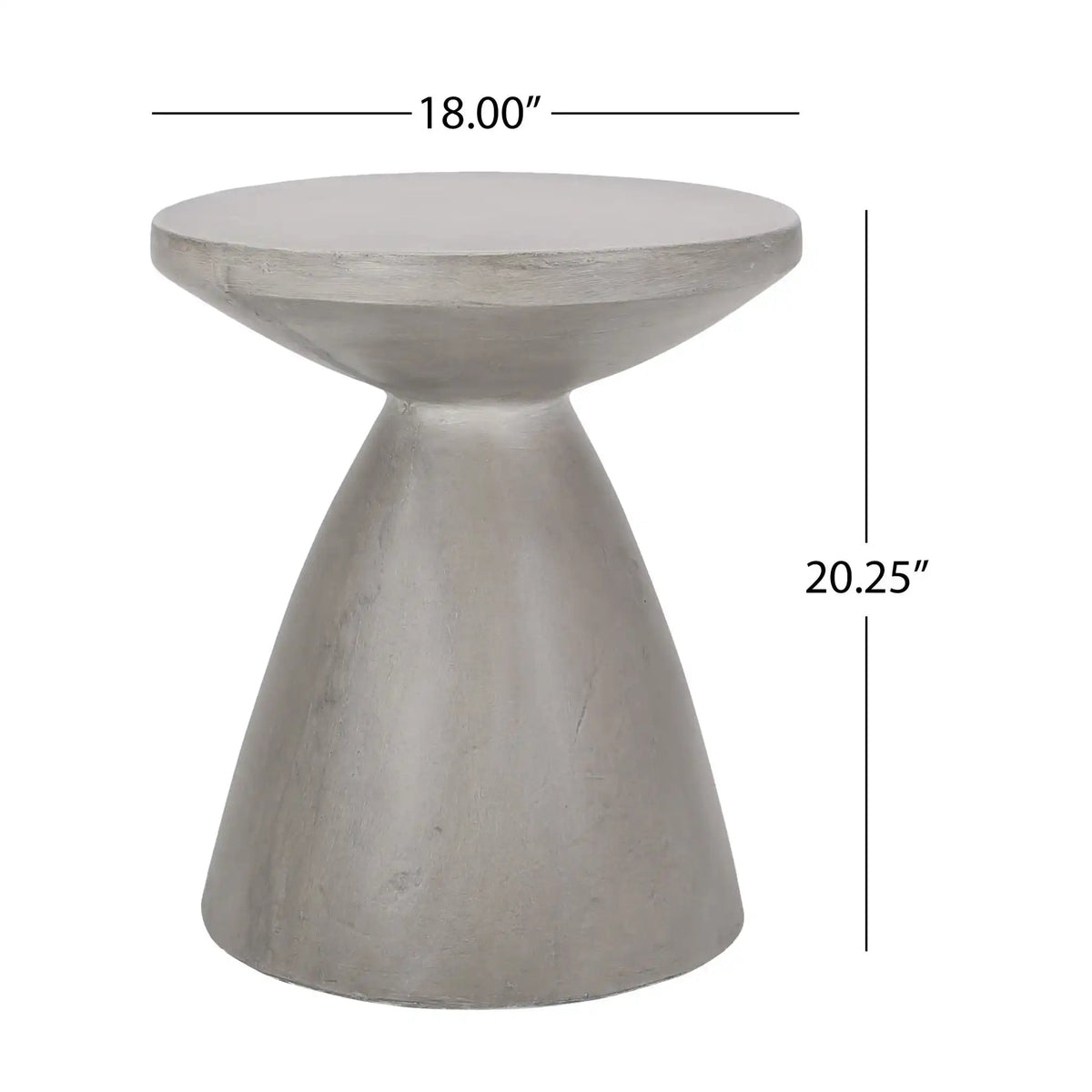 Travertine-Finish Concrete Side Table – Gray or Beige, view 8