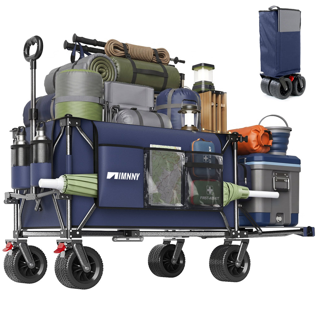 300L Heavy Duty Beach Wagon with Expandable Tailgate - Steel Garden Cart