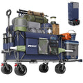300L Heavy Duty Beach Wagon with Expandable Tailgate - Steel Garden Cart