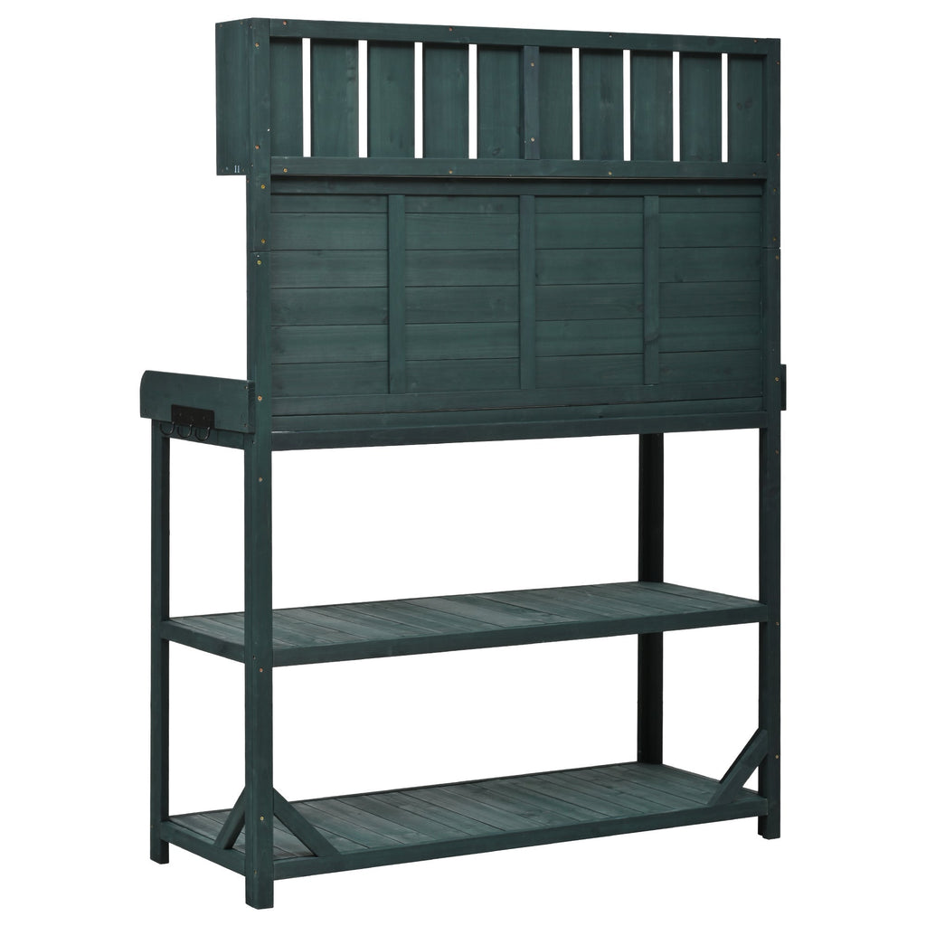 TOPMAX 65" Large Wooden Farmhouse Rustic Outdoor Potting Bench Table, view 10