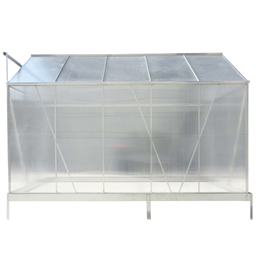 Polycarbonate house, Heavy Duty Outdoor Aluminum Walk-In House Kit With Rain Gutter, Vent And Door For Backyard Garden
