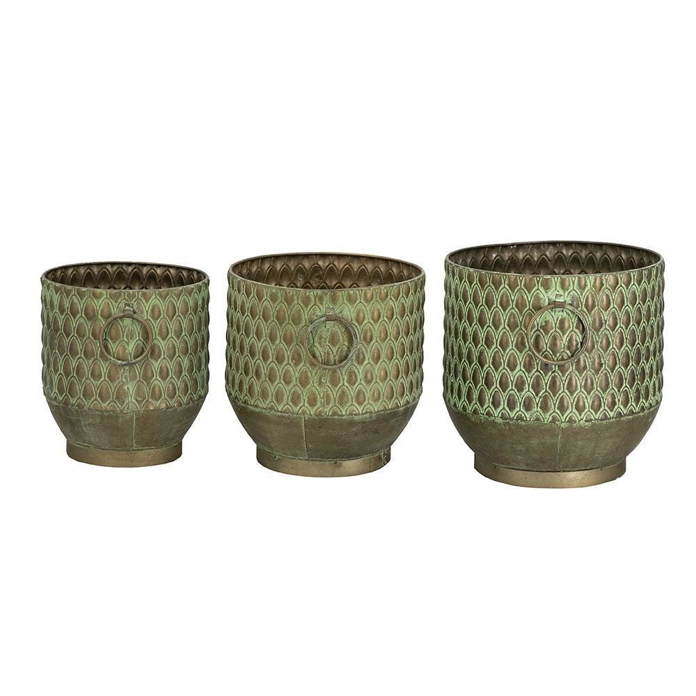 S/3 Textured Planters Set, view 2