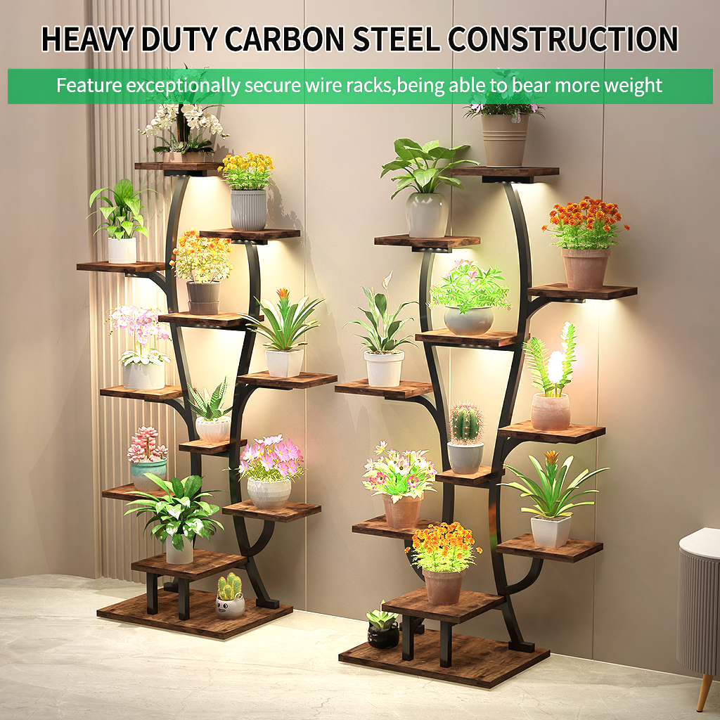 Vase-shaped plant stand with grow lights, view 6