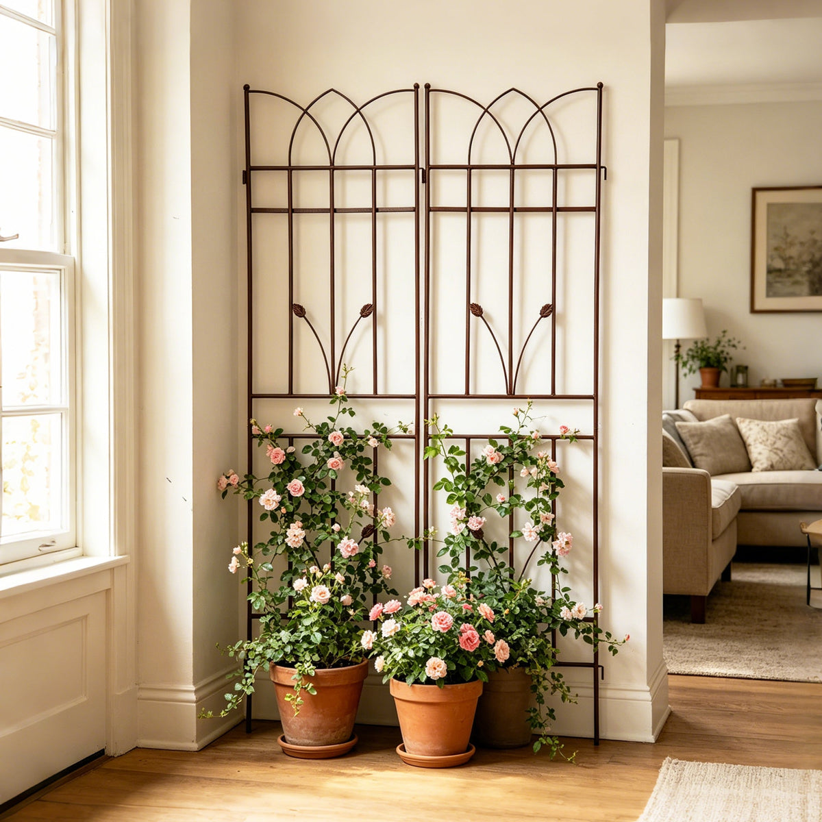 2 Pack Metal Garden Trellis – Brown or Black