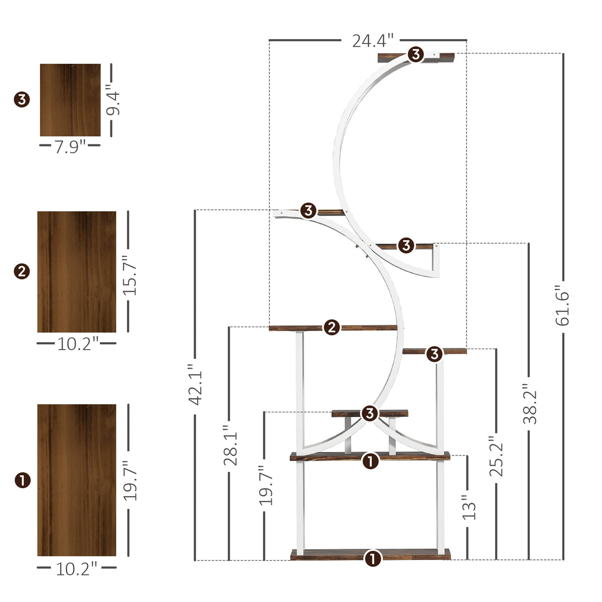 Outsunny 8-tier S-shaped plant stand, view 8