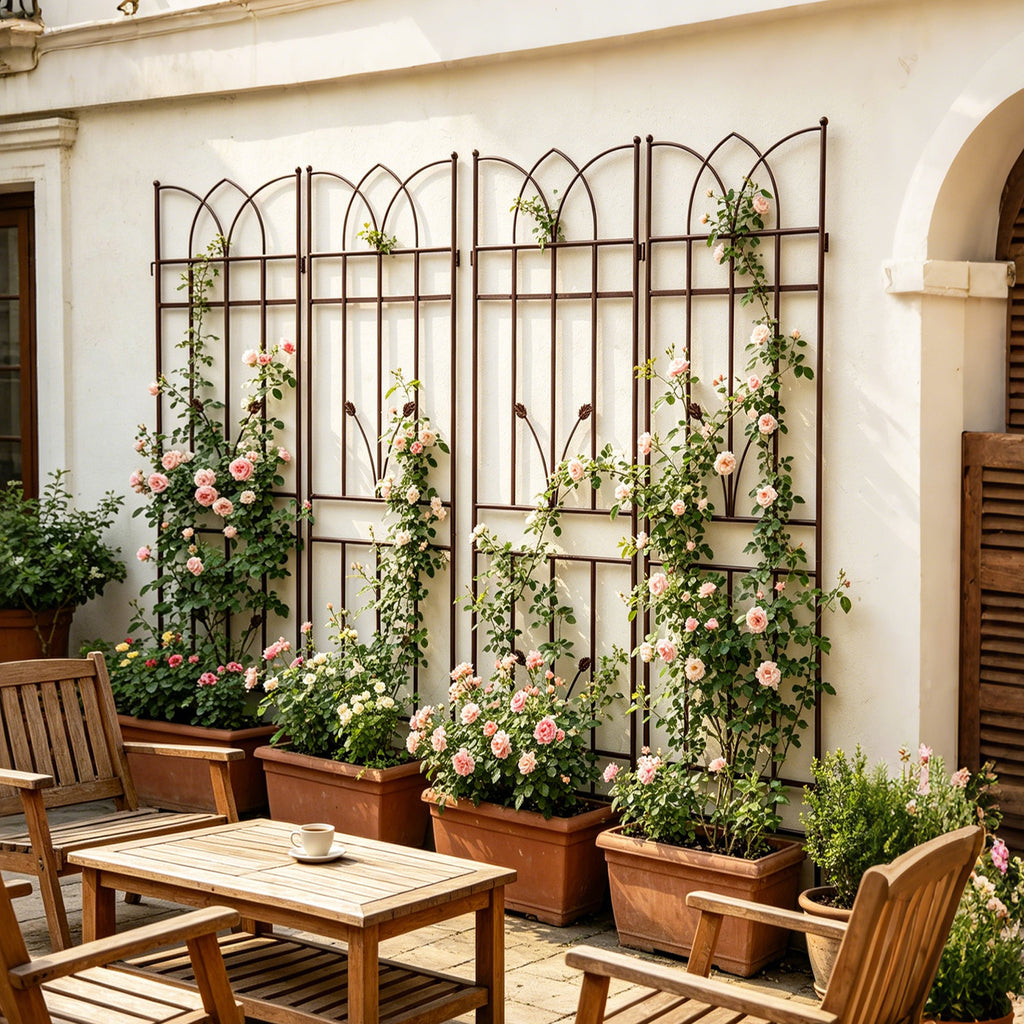 4 Pack Metal Garden Trellis – Brown or Black, view 5