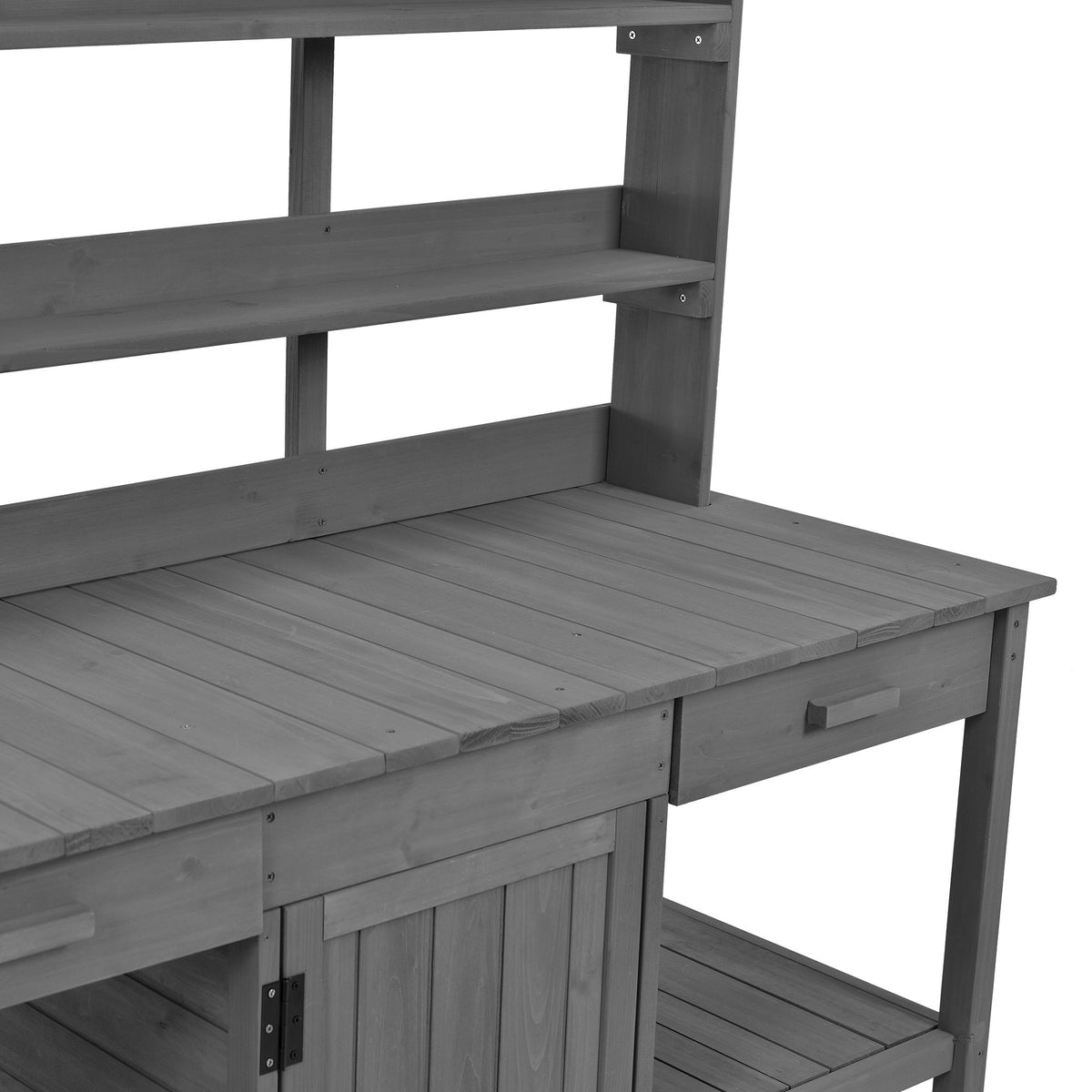 Topmax 66'' Large Outdoor Farmhouse Wooden Potting Bench Table, view 15