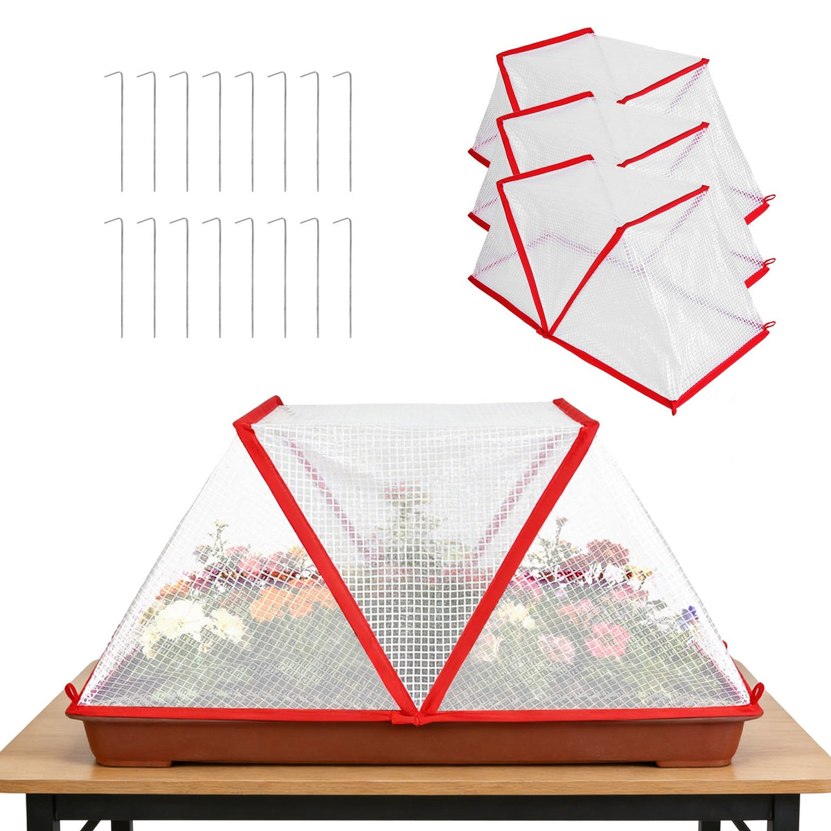 4Pack 31.50×12.99×13.39in Garden Row Accelerator Plants Covers Plant Net Cage Guard Greenhouse Covers, view 2